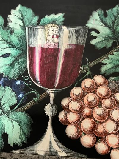 Piero Fornasetti IN VINO VERITAS LITHOGRAPHED TRAY BY PIERO FORNASETTI