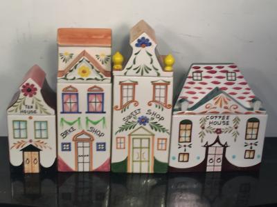 Piero Fornasetti ITALIAN MID CENTURY POTTERY FOUR BUILDINGS DESIGN KITCHEN WARE
