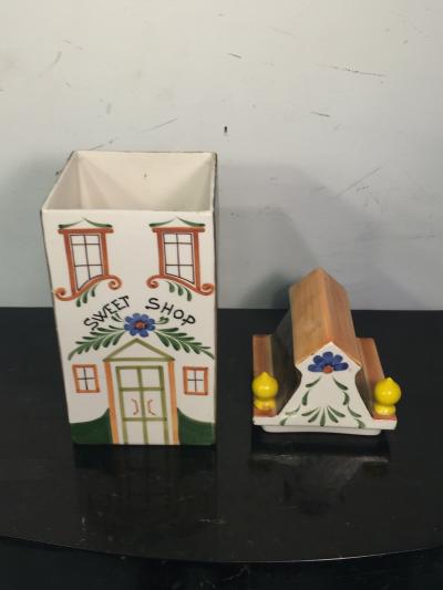 Piero Fornasetti ITALIAN MID CENTURY POTTERY FOUR BUILDINGS DESIGN KITCHEN WARE