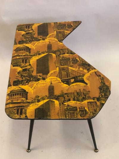 Piero Fornasetti Italian Mid Century Modern NYC Screen Print Cocktail Table Piero Fornasetti