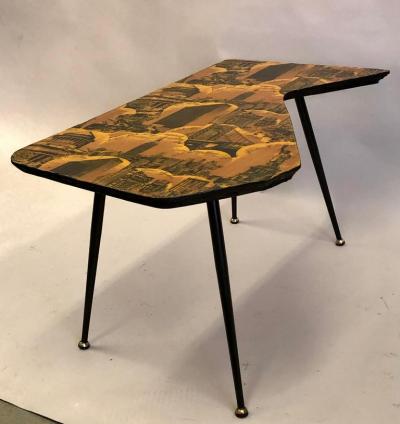 Piero Fornasetti Italian Mid Century Modern NYC Screen Print Cocktail Table Piero Fornasetti