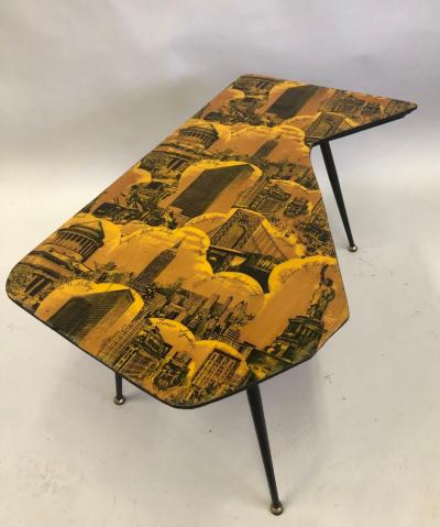 Piero Fornasetti Italian Mid Century Modern NYC Screen Print Cocktail Table Piero Fornasetti