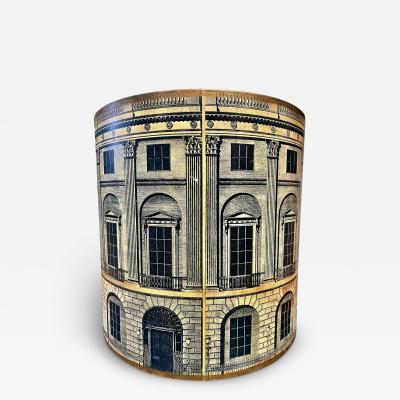 Piero Fornasetti Litho Wooden Waste Paper Basket Bin 1940