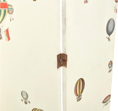 Piero Fornasetti Lithographical Transfer on Lacquered Wood Palloni Folding Screen by Fornasetti