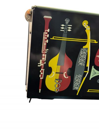 Piero Fornasetti MID CENTURY MUSICAL INSTRUMENT ENAMELED METAL MAGAZINE RACK FORNASETTI STYLE
