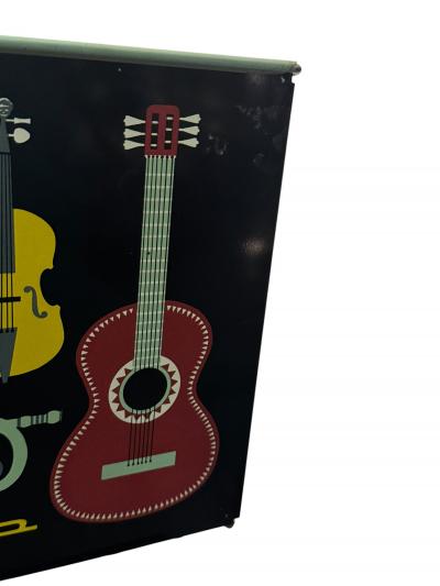 Piero Fornasetti MID CENTURY MUSICAL INSTRUMENT ENAMELED METAL MAGAZINE RACK FORNASETTI STYLE