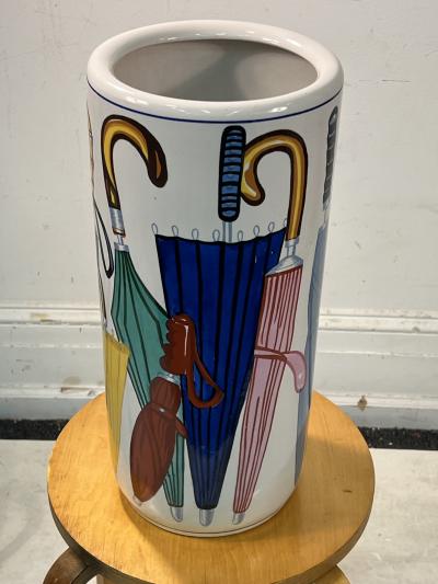 Piero Fornasetti MODERN CERAMIC UMBRELLA STAND IN THE MANNER OF PIERO FORNASETTI