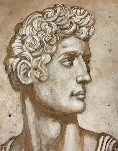 Piero Fornasetti Mid Century Modern Hand Painted Italian Center Table Fornasetti Style