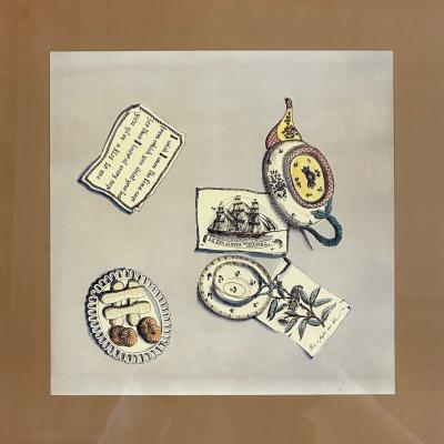 Piero Fornasetti Mid Century Modern Piero Fornasetti Exhibition Poster Decorative Art Framed