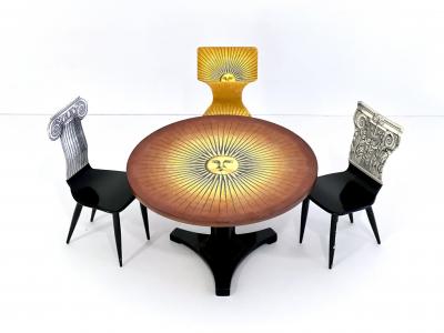 Piero Fornasetti Miniature Prototype Sole Table Chairs Set by Piero Fornasetti