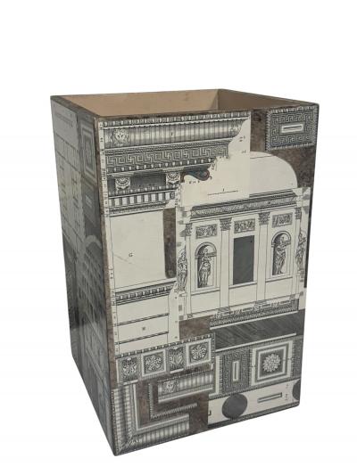 Piero Fornasetti PIERO FORNASETTI STYLE CLASSICAL ARCHITECTURE DECORATED 4 SIDED RECEPTABLE