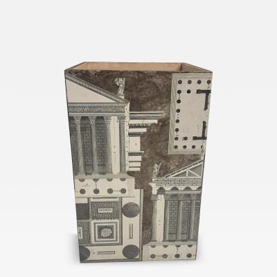 Piero Fornasetti PIERO FORNASETTI STYLE CLASSICAL ARCHITECTURE DECORATED 4 SIDED RECEPTABLE