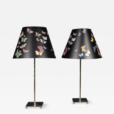 Piero Fornasetti Pair Of Late 20th Century Italian Table Lamps By Fornasetti
