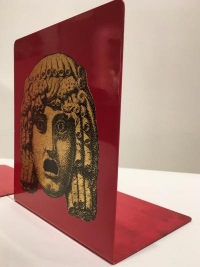 Piero Fornasetti Pair of Maschere Masks Bookends by Piero Fornasetti Italy circa 1950
