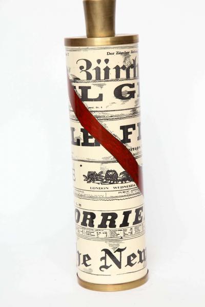 Piero Fornasetti Pair of News Paper lamps by Piero fornasetti