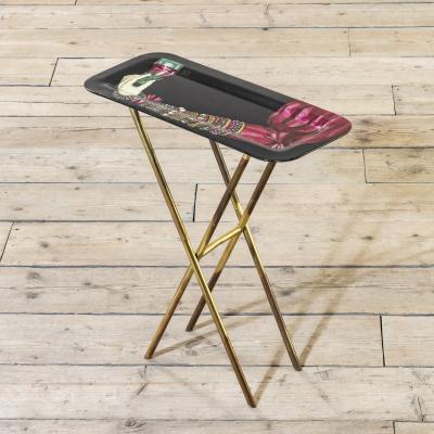 Piero Fornasetti Piero Fornasetti Brass and Metal Tray with Base