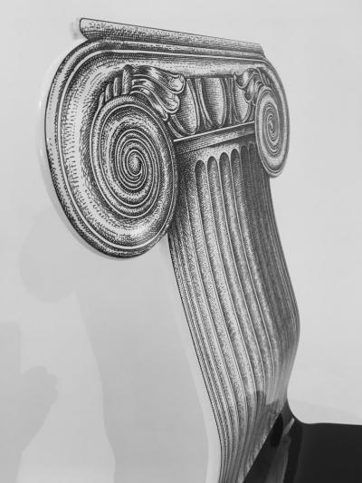 Piero Fornasetti Piero Fornasetti Capitello Ionico Chair in Black and White Italy circa 2006