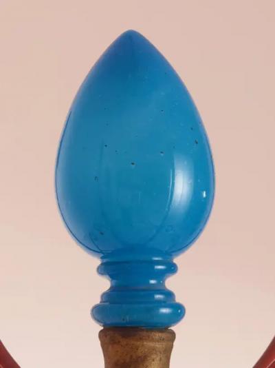 Piero Fornasetti Piero Fornasetti Coat Stand Made of Painted Wrought Iron Opaline Glass Brass