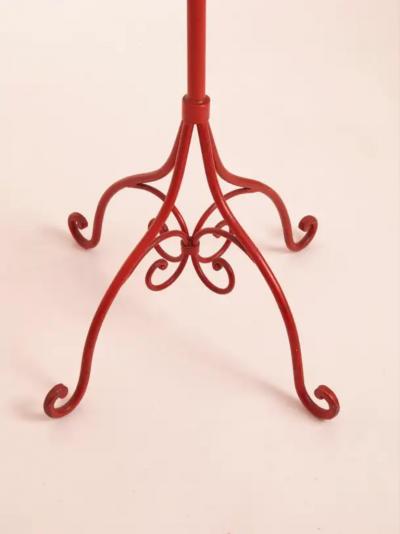 Piero Fornasetti Piero Fornasetti Coat Stand Made of Painted Wrought Iron Opaline Glass Brass