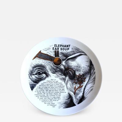 Piero Fornasetti Piero Fornasetti Fleming Joffe Porcelain Plate Elephant Ear Soup