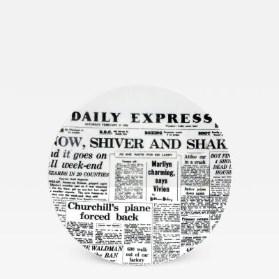 Piero Fornasetti Piero Fornasetti Porcelain Newspaper Plate Daily Express