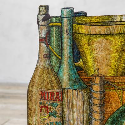Piero Fornasetti Piero Fornasetti Umbrella Stand Theme Bottles Wine in Printed Metal