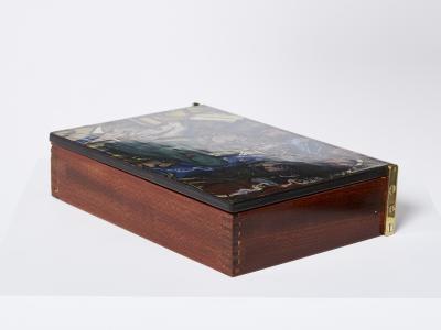 Piero Fornasetti Piero Fornasetti mahogany painted wood box 1950