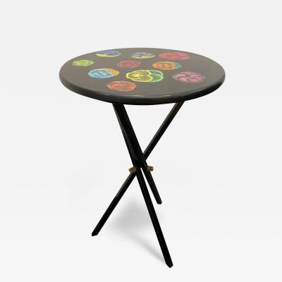 Piero Fornasetti Piero Fornasetti tripod table with flower motif