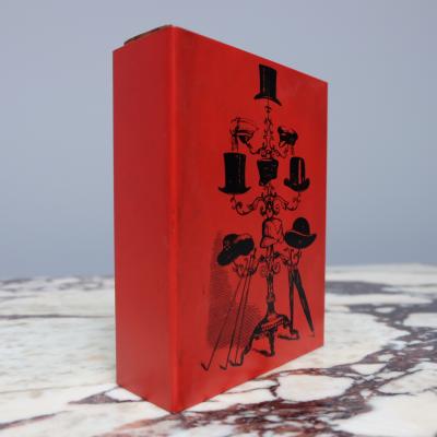 Piero Fornasetti Rare Fornasetti box printed metal and teak Italy