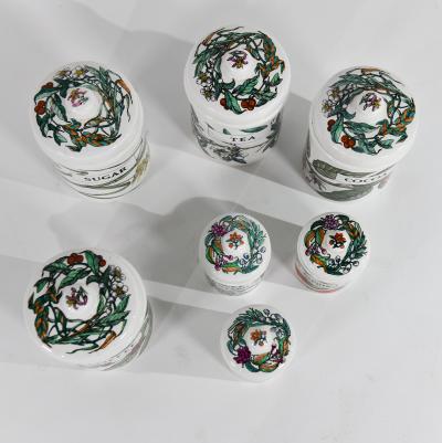 Piero Fornasetti Set of seven lidded kitchen jars