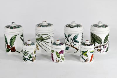 Piero Fornasetti Set of seven lidded kitchen jars