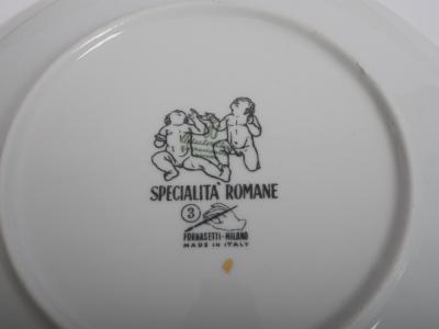 Piero Fornasetti Set of six Fornasetti Specialita Romane recipe plates c1950