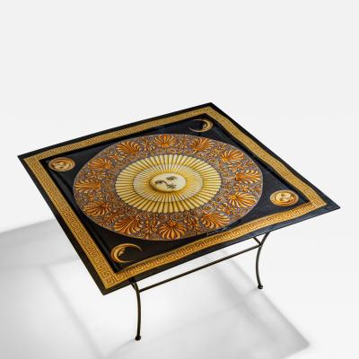 Piero Fornasetti Square Fornasetti Coffee Table with Sun Motif 20th Century