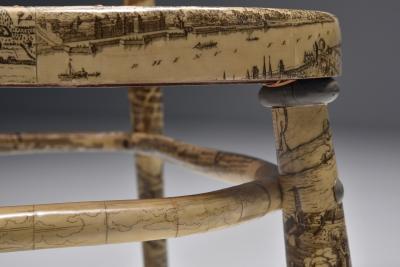 Piero Fornasetti Thonet Chair with Fornasetti Style Print 1905