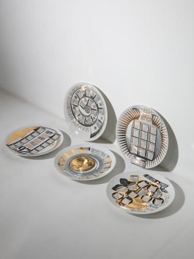 Piero Fornasetti Unique Set of 23 Calendar Plates by Piero Fornasetti