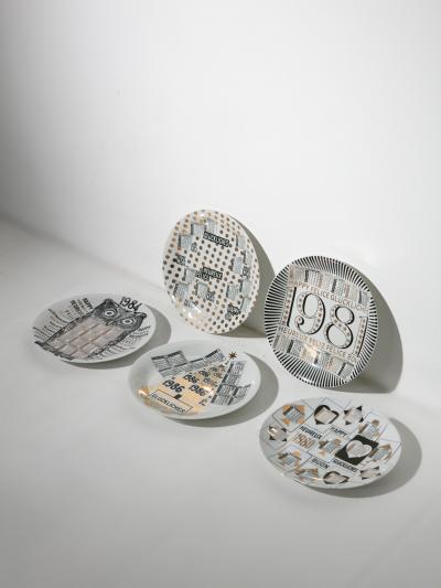 Piero Fornasetti Unique Set of 23 Calendar Plates by Piero Fornasetti