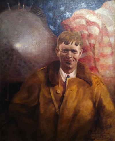 Piero Tolentini Charles Lindbergh Painting Spirit of St Louis 