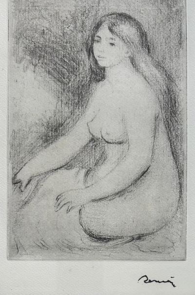 Pierre Auguste Renoir Pierre Auguste Renoir Aquatint on Arches Paper Titled Femme Nue with C O A 