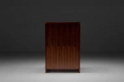 Pierre Balmain Walnut and Brass Cabinet by Pierre Balmain France 1980s