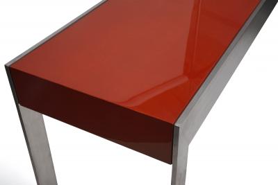 Pierre Bonnefille Lacquer and Steel Console by Pierre Bonnefille