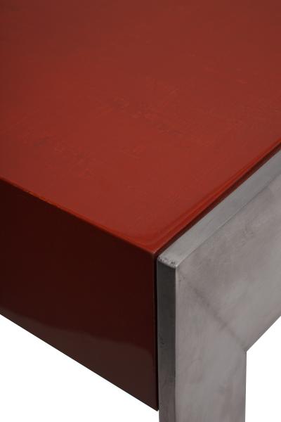 Pierre Bonnefille Lacquer and Steel Console by Pierre Bonnefille