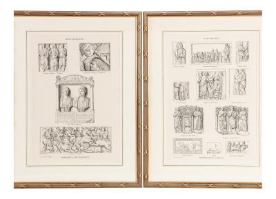 Pierre Bouillon Neoclassical Engraving Prints of Roman Greek Friezes a Pair