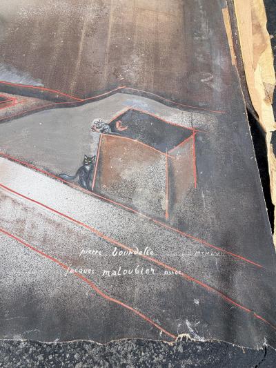 Pierre Bourdelle Monumental Huge 30L New York City Skyline Painting Bourdelle Maloubier 1957
