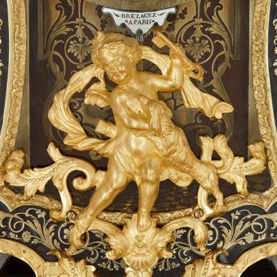 Pierre Brezagez Antique 18th Century Boulle Bracket Clock by Brezagez and Marchand