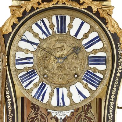 Pierre Brezagez Antique 18th Century Boulle Bracket Clock by Brezagez and Marchand