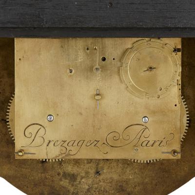 Pierre Brezagez Antique 18th Century Boulle Bracket Clock by Brezagez and Marchand