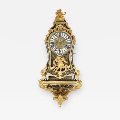 Pierre Brezagez Antique 18th Century Boulle Bracket Clock by Brezagez and Marchand