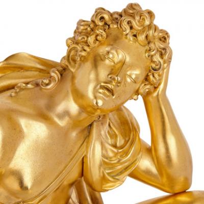 Pierre C sar Honor Pons 19th Century malachite and gilt bronze mantel clock by Honor Pons