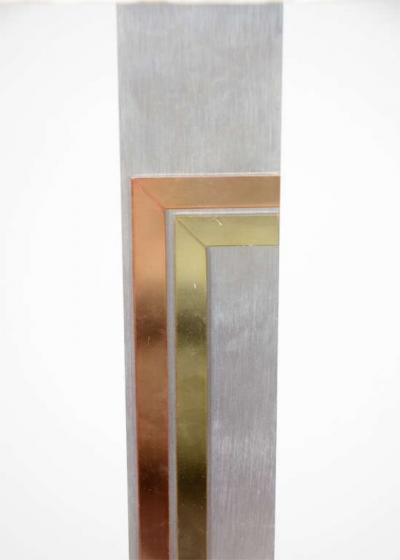 Pierre Cardin MODERNIST BRUSHED CHROME BRASS AND COPPER FLOOR LAMP BY PIERRE CARDIN