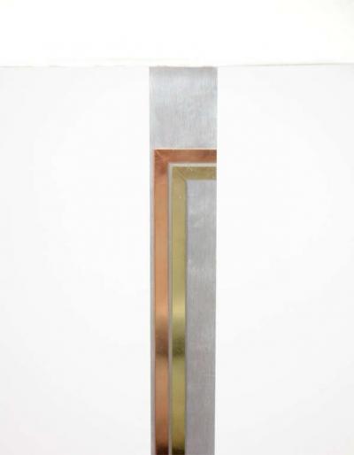 Pierre Cardin MODERNIST BRUSHED CHROME BRASS AND COPPER FLOOR LAMP BY PIERRE CARDIN